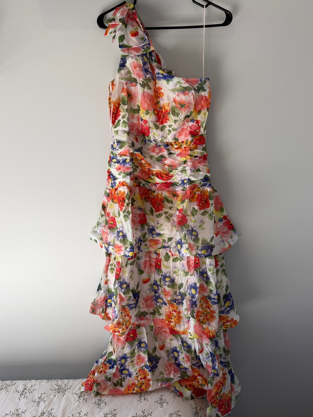 ASTR The Label Floral One Shoulder Ruffle Maxi Dress NWT Size S